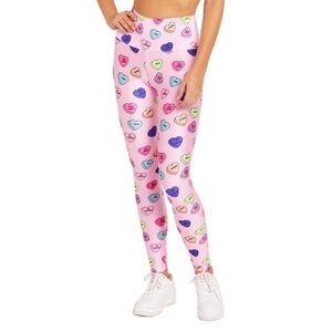 Goldsheep Valentine’s Day candy hearts yoga leggings size L